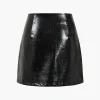 Faux Leather Button Mini Skirt>MICAS Best