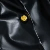 Faux Leather Button Ruched Jacket>MICAS Best