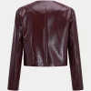 Faux Leather Buttoned Pocket Jacket>MICAS Hot
