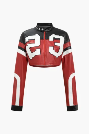 Faux Leather Crop Jacket>MICAS New