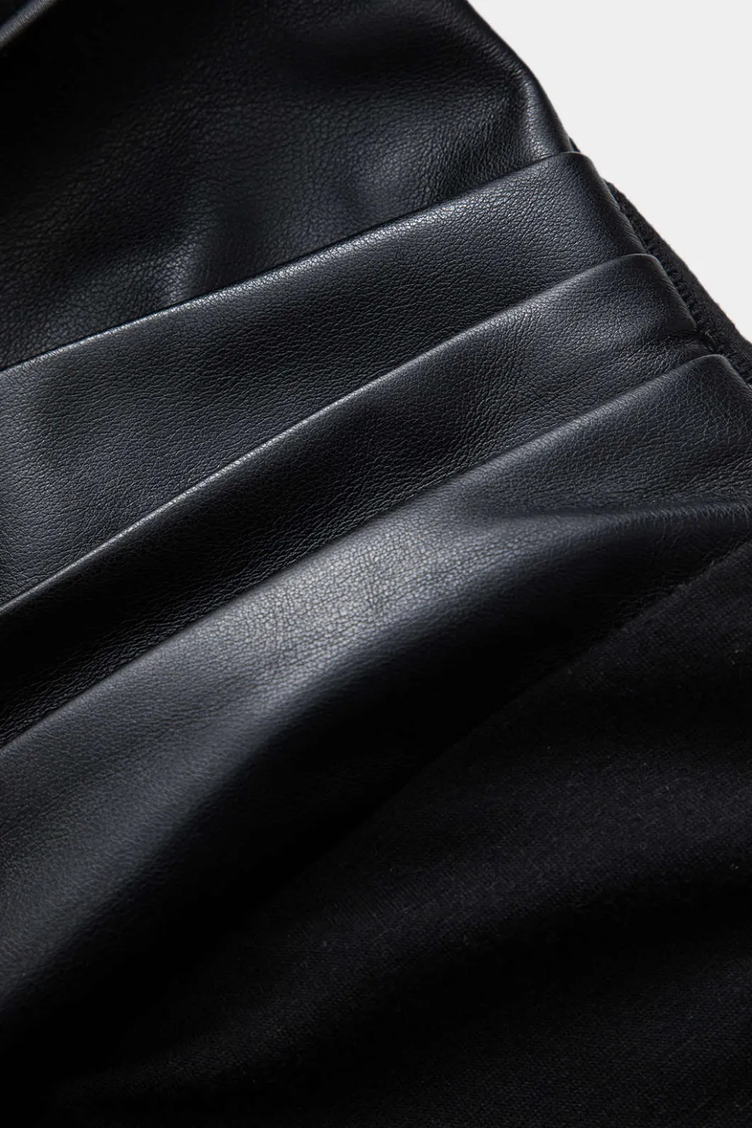 Faux Leather Crossed V-Neck Long Sleeve Bodysuit>MICAS Online