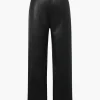 Faux Leather Elastic Waistband Straight Leg Pants>MICAS Outlet