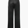 Faux Leather Elastic Waistband Straight Leg Pants>MICAS Outlet