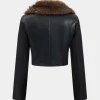 Faux Leather Fur Button Patchwork Jacket>MICAS Best