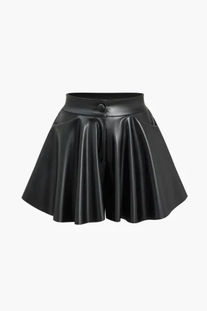 Faux Leather High Waist Pocket Shorts>MICAS Online