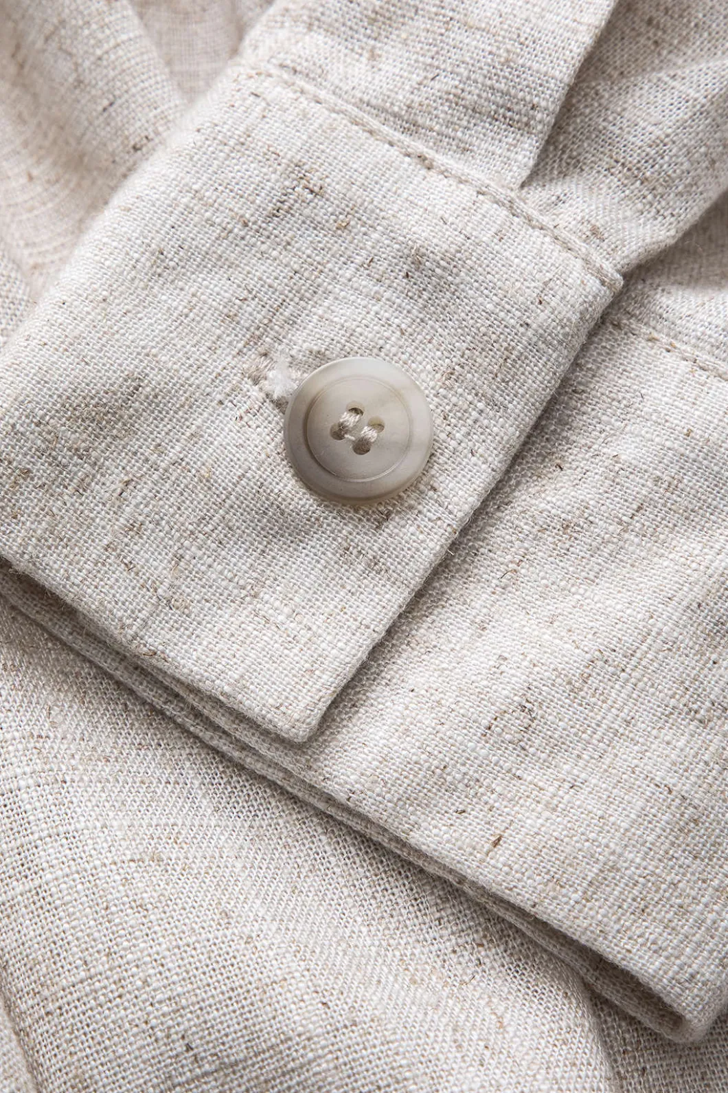 Faux Leather Linen Tie Front Button Patchwork Long Sleeve Mini Dress>MICAS Hot