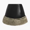 Faux Leather Patchwork Fur Skirt>MICAS Clearance