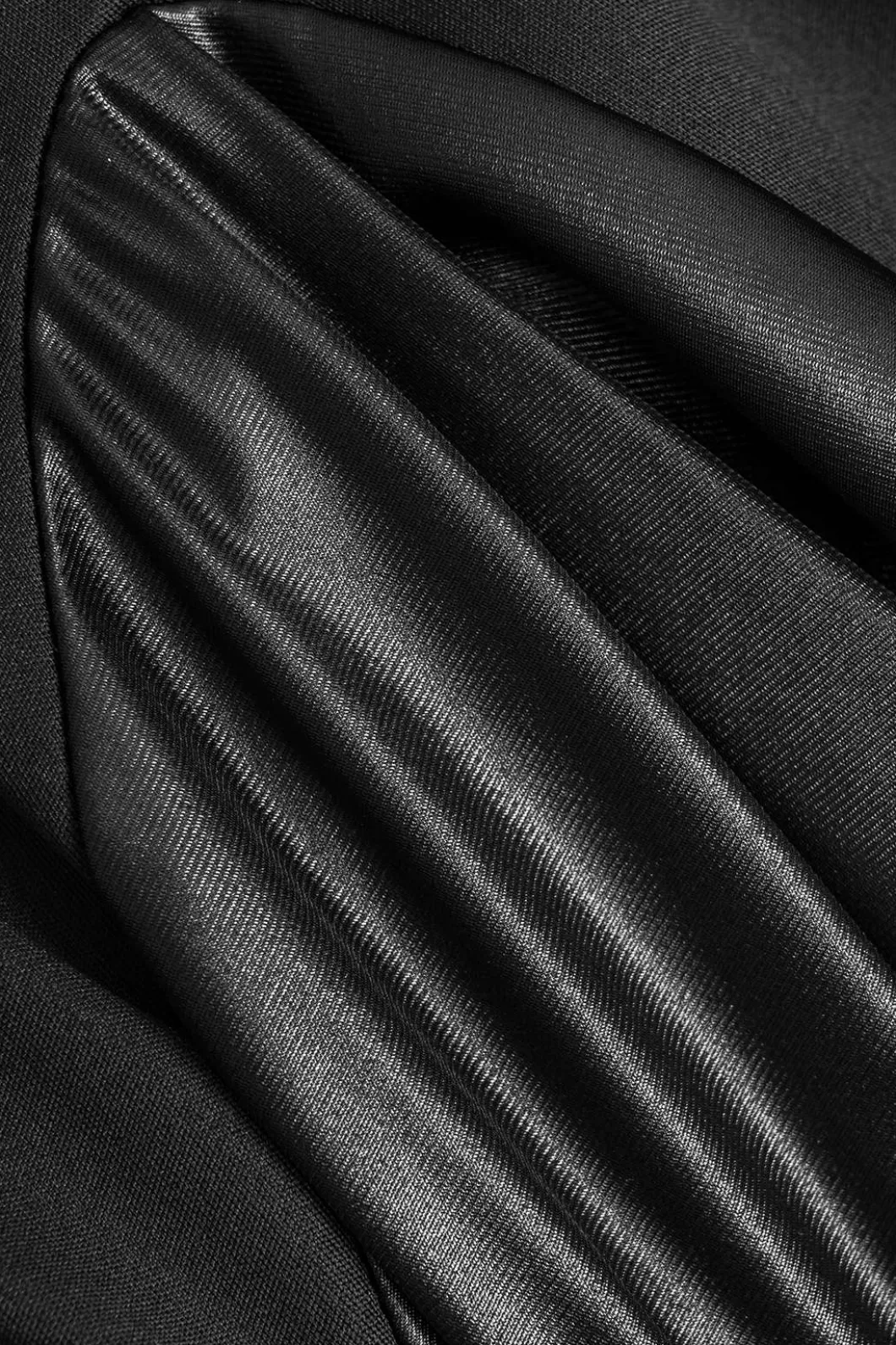 Faux Leather Patchwork Round Neck Long Sleeve Mini Dress>MICAS New