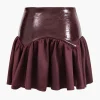 Faux Leather Patchwork Skirt>MICAS Discount