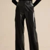 Faux Leather Patchwork Trousers>MICAS Discount