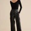 Faux Leather Patchwork Trousers>MICAS Discount
