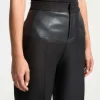 Faux Leather Patchwork Trousers>MICAS Clearance