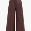 Faux Leather Pocket Wide Leg Trousers>MICAS Sale