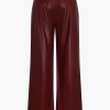 Faux Leather Pocket Wide Leg Trousers>MICAS Fashion