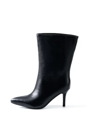 Faux Leather Pointed Toe Ankle Boots>MICAS Hot
