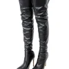 Faux Leather Pointed Toe Over The Knee Boots>MICAS Outlet