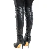 Faux Leather Pointed Toe Over The Knee Boots>MICAS Outlet
