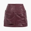 Faux Leather Ruched Detail Skirt>MICAS Discount
