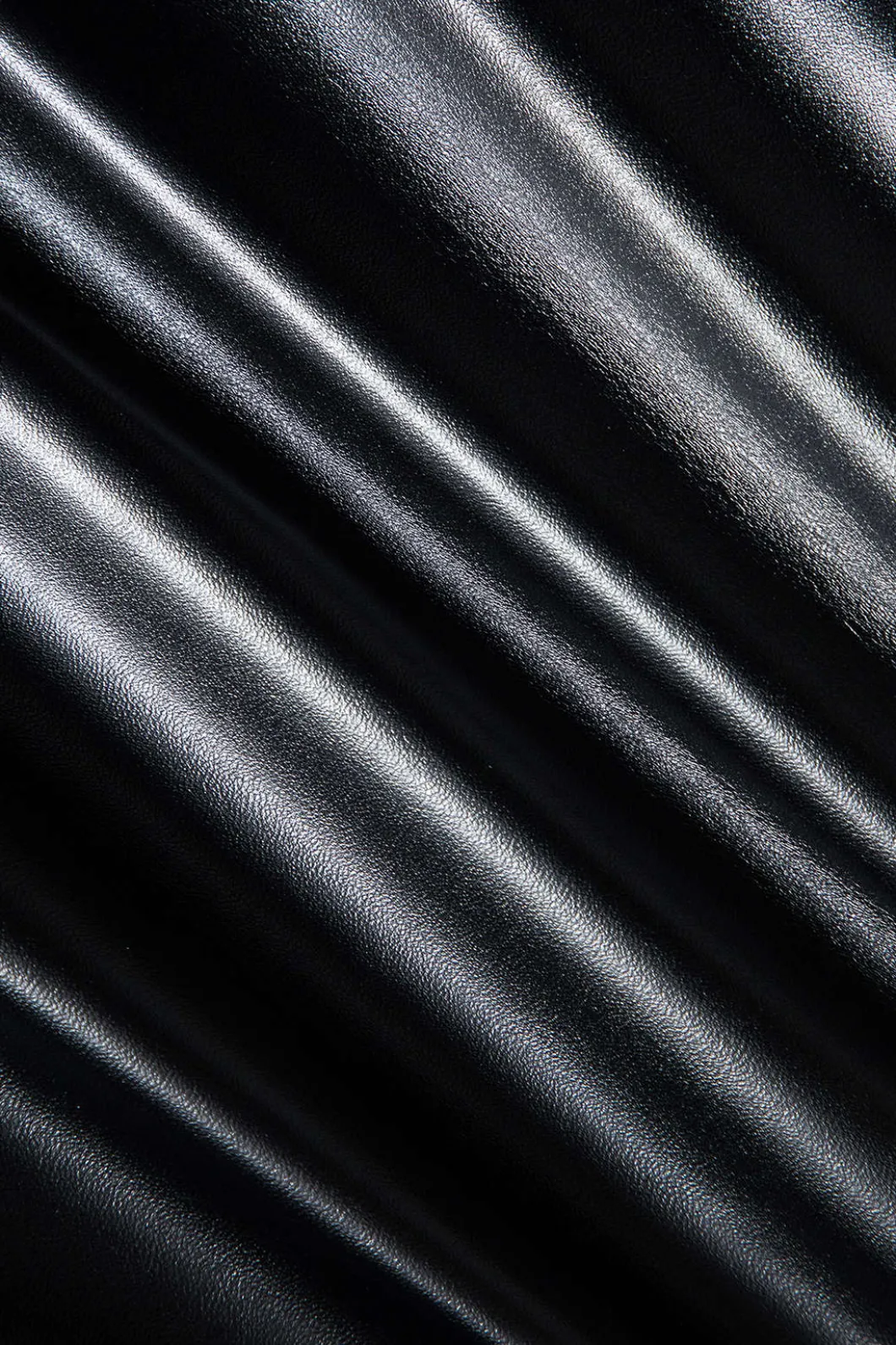 Faux Leather Ruched Detail Skirt Set>MICAS New