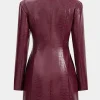 Faux Leather Ruched Long Sleeve V-Neck Mini Dress>MICAS Sale