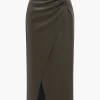Faux Leather Ruched Skirt>MICAS Sale