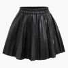 Faux Leather Ruched Skirt>MICAS Best