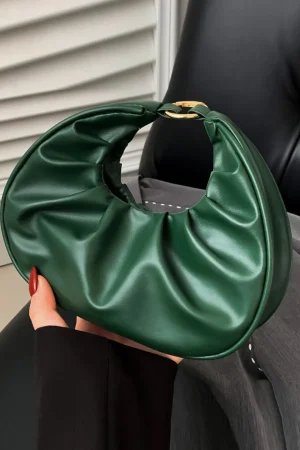 Faux Leather Ruched Tote Bag>MICAS Hot