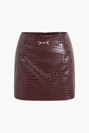 Faux Leather Skirt>MICAS New