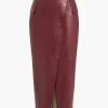 Faux Leather Slit Skirt>MICAS Outlet