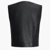 Faux Leather Vest With Pocket And Button>MICAS Hot
