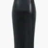 Faux Leather Wraped Midi Skirt>MICAS Online