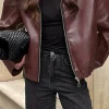 Faux Leather Zipper Jacket>MICAS Discount
