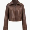 Faux Leather Zipper Long Sleeve Jacket>MICAS Clearance