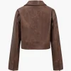 Faux Leather Zipper Long Sleeve Jacket>MICAS Clearance