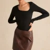 Faux Leather Zipper Skirt>MICAS Fashion