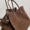 Faux Suede Tote Bag>MICAS Outlet
