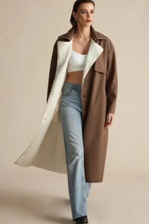 Fleece Button Patchwork Coat>MICAS Online