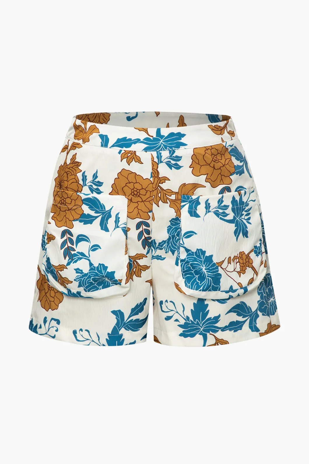 Floral Bra Top And Pocket Shorts And Shirt 3PC Set>MICAS Hot