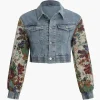 Floral Denim Patchwork Outerwear>MICAS Online
