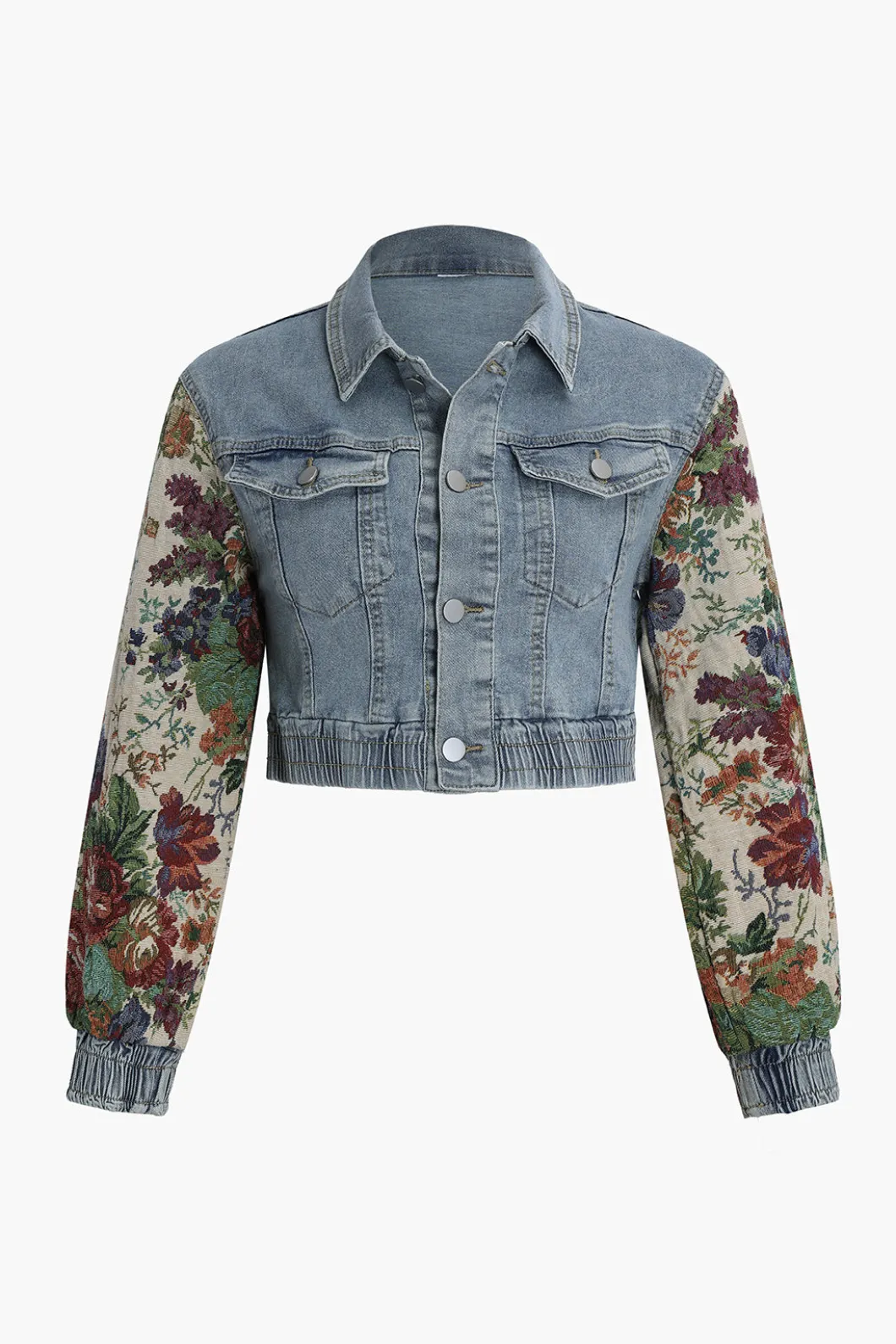 Floral Denim Patchwork Outerwear>MICAS Online