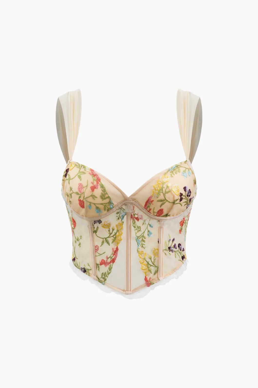 Floral Embroidered Corset Cami Top>MICAS Fashion