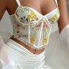 Floral Embroidered Corset Cami Top>MICAS Fashion