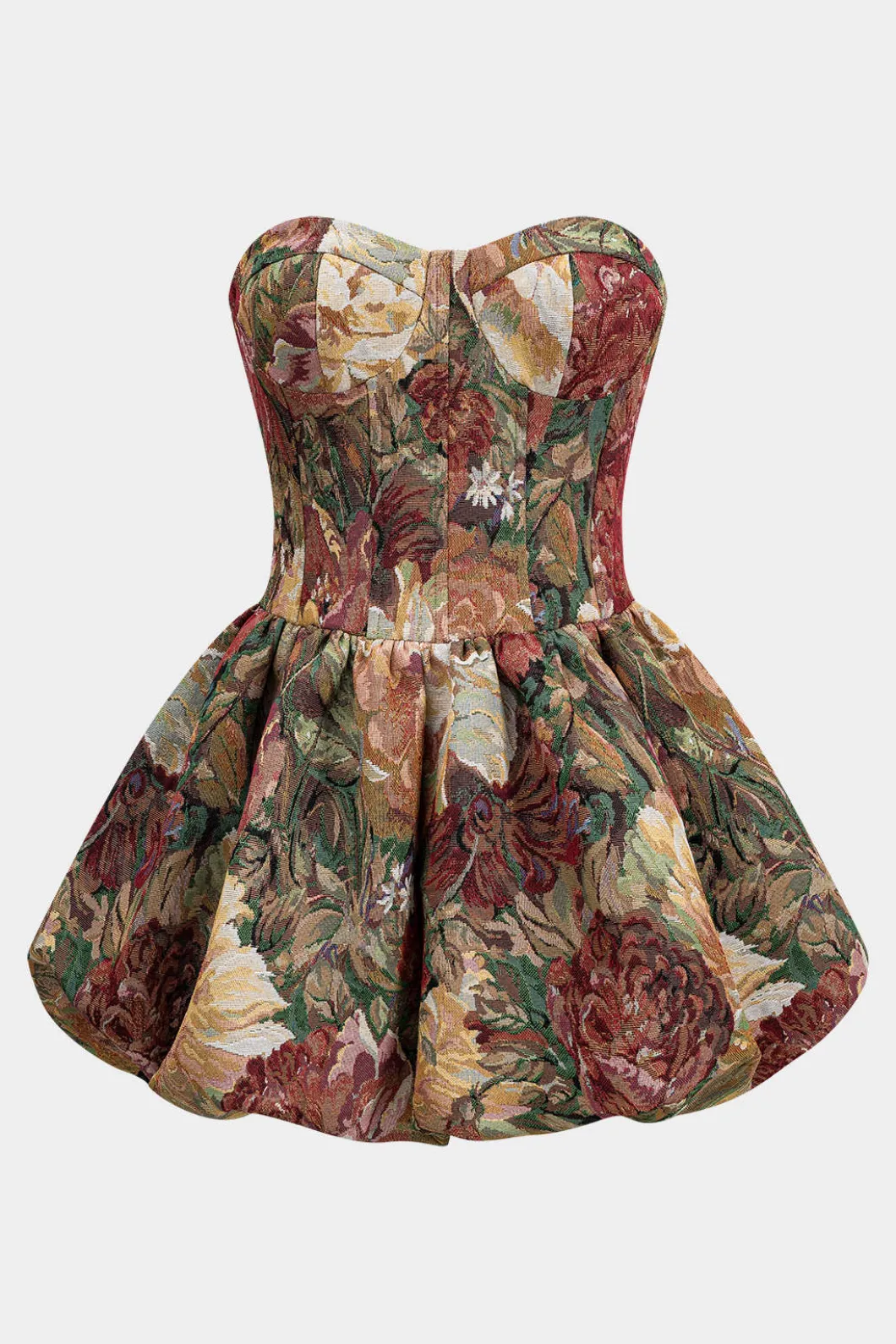 Floral Jacquard Strapless Sleeveless Mini Dress>MICAS Online