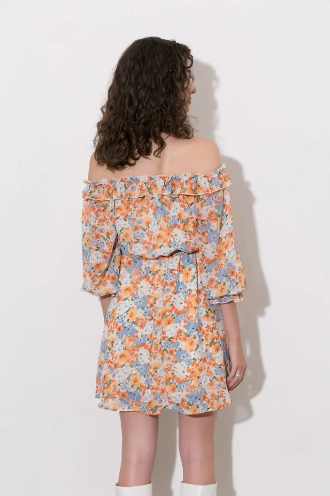 Floral Off The Shoulder Mini Dress>MICAS New