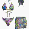 Floral Print Bikini Set With Matching Skirt Cover Up And Headscarf>MICAS Sale