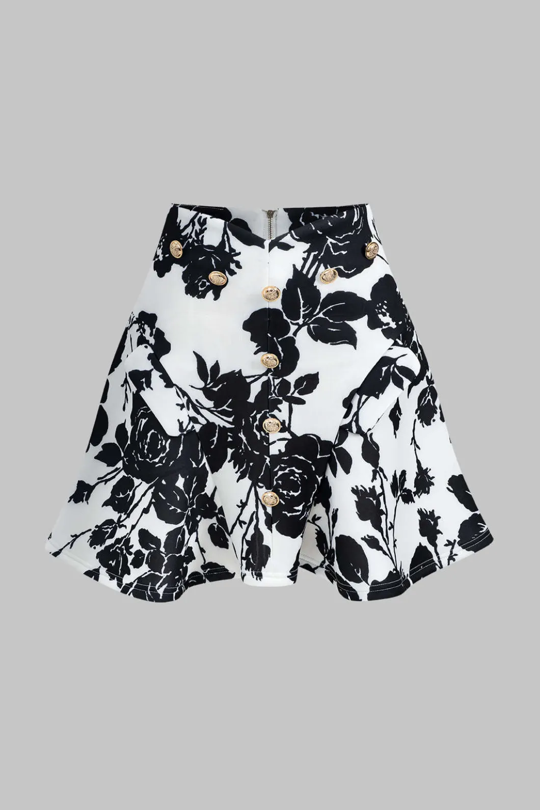 Floral Print Buttoned Long-Sleeve Shirt And Skirt Set>MICAS Online