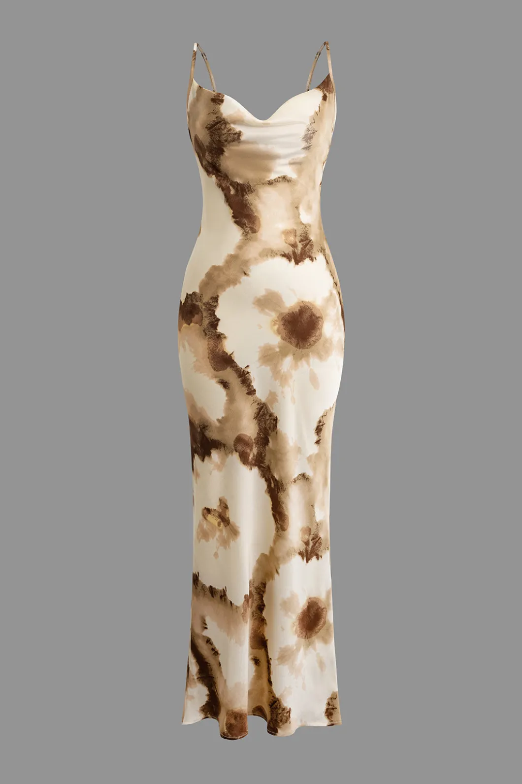 Floral Print Cowl Neck Slip Maxi Dress>MICAS Online