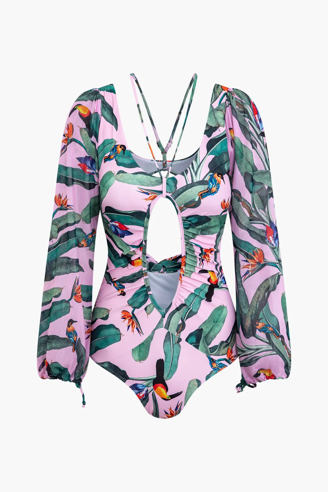 Floral Print Cut Out Tummy Control One-Piece Swimsuit>MICAS New