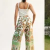 Floral Print Drawstring Slit Wide Leg Pants>MICAS Best