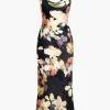Floral Print Halter Midi Dress>MICAS Outlet